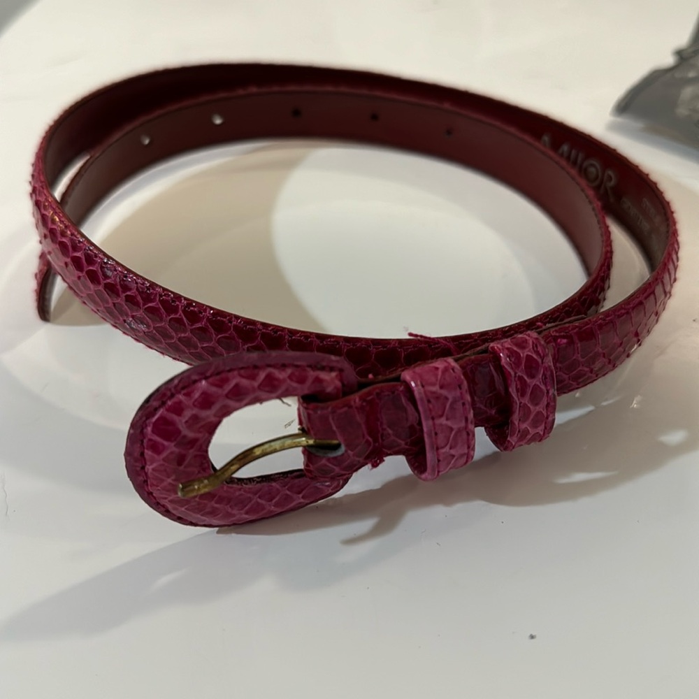 Vintage Pink Snake Skin Belt